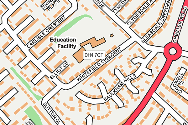 DH4 7QT map - OS OpenMap – Local (Ordnance Survey)