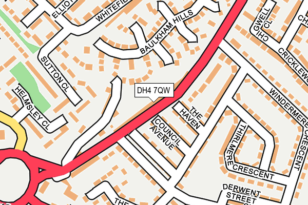 DH4 7QW map - OS OpenMap – Local (Ordnance Survey)