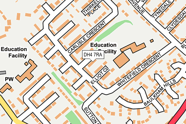 DH4 7RA map - OS OpenMap – Local (Ordnance Survey)