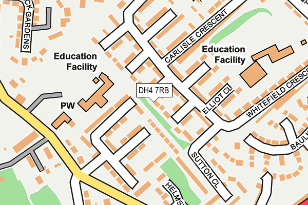 DH4 7RB map - OS OpenMap – Local (Ordnance Survey)