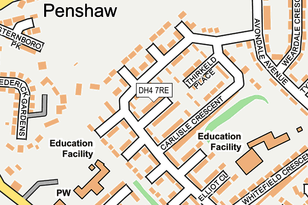 DH4 7RE map - OS OpenMap – Local (Ordnance Survey)