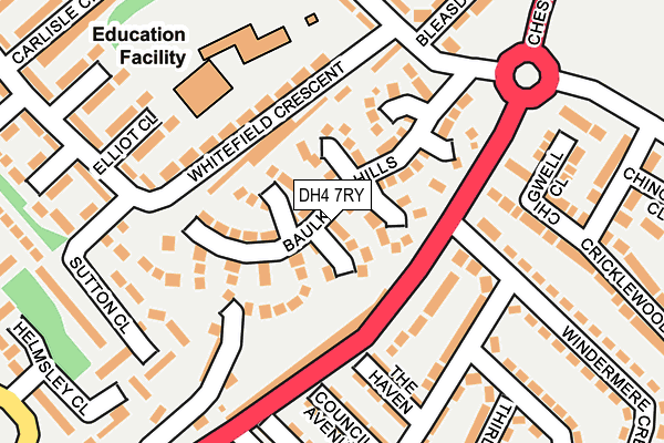 DH4 7RY map - OS OpenMap – Local (Ordnance Survey)