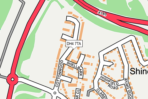 DH4 7TA map - OS OpenMap – Local (Ordnance Survey)