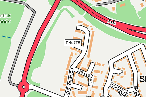 DH4 7TB map - OS OpenMap – Local (Ordnance Survey)