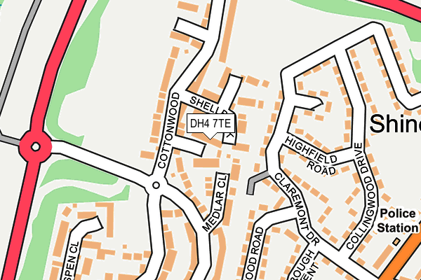 DH4 7TE map - OS OpenMap – Local (Ordnance Survey)