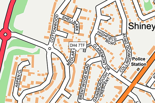 DH4 7TF map - OS OpenMap – Local (Ordnance Survey)