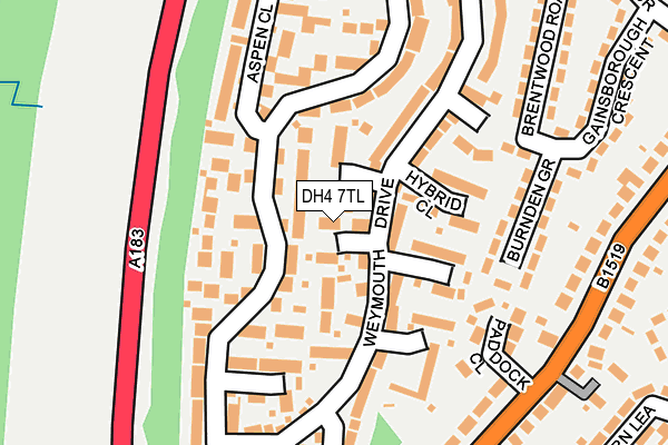 DH4 7TL map - OS OpenMap – Local (Ordnance Survey)