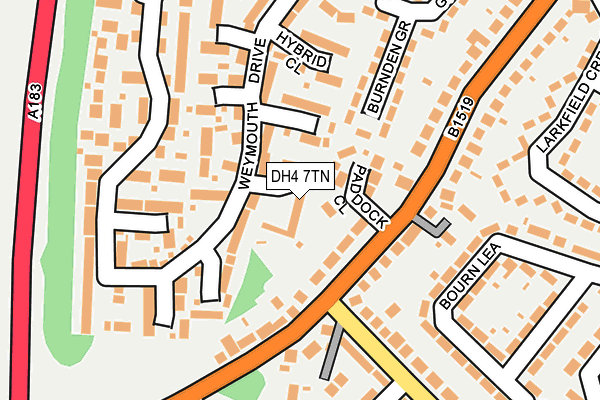 DH4 7TN map - OS OpenMap – Local (Ordnance Survey)