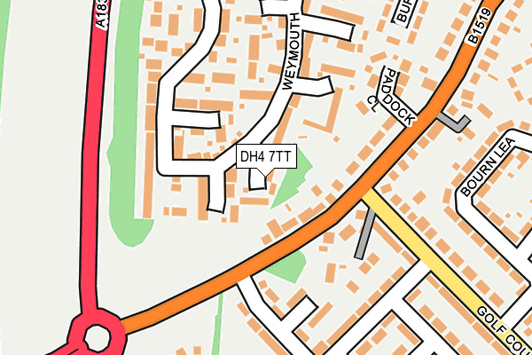 DH4 7TT map - OS OpenMap – Local (Ordnance Survey)