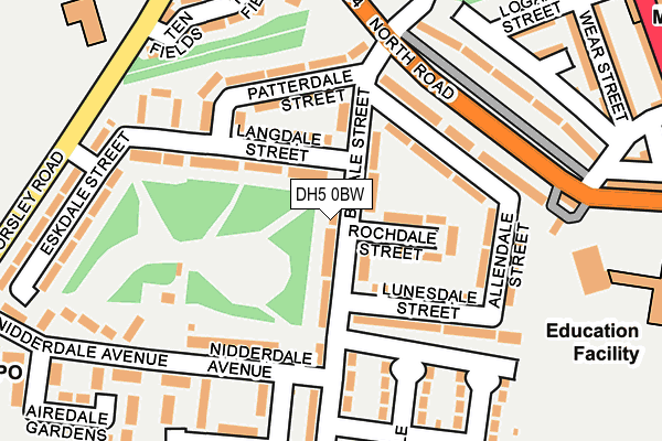 DH5 0BW map - OS OpenMap – Local (Ordnance Survey)