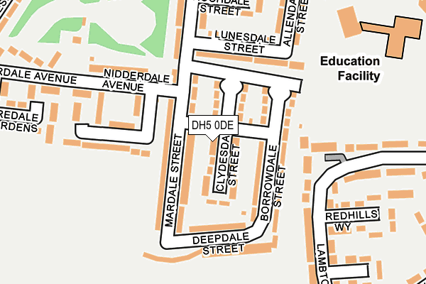 DH5 0DE map - OS OpenMap – Local (Ordnance Survey)