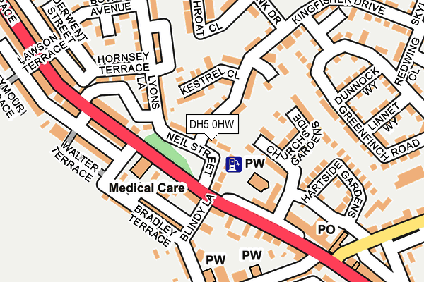 DH5 0HW map - OS OpenMap – Local (Ordnance Survey)