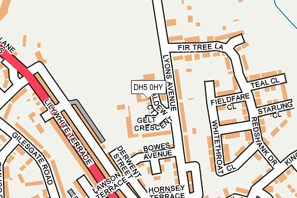 DH5 0HY map - OS OpenMap – Local (Ordnance Survey)