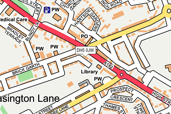 DH5 0JW map - OS OpenMap – Local (Ordnance Survey)