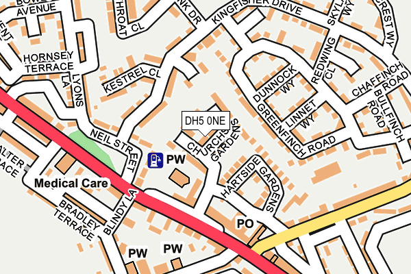 DH5 0NE map - OS OpenMap – Local (Ordnance Survey)