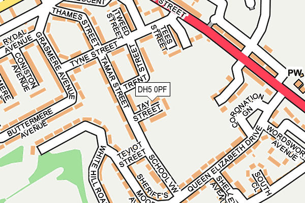DH5 0PF map - OS OpenMap – Local (Ordnance Survey)