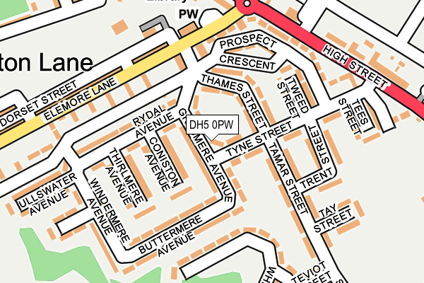DH5 0PW map - OS OpenMap – Local (Ordnance Survey)