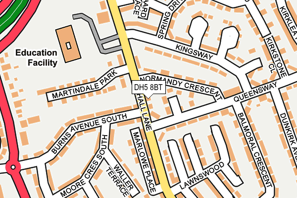 DH5 8BT map - OS OpenMap – Local (Ordnance Survey)