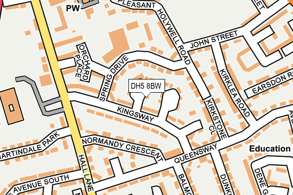 DH5 8BW map - OS OpenMap – Local (Ordnance Survey)