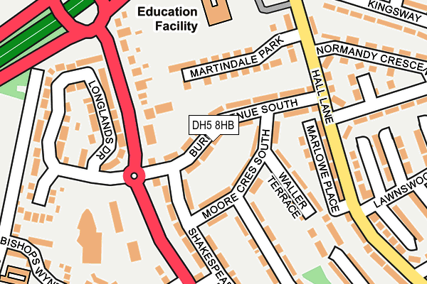 DH5 8HB map - OS OpenMap – Local (Ordnance Survey)