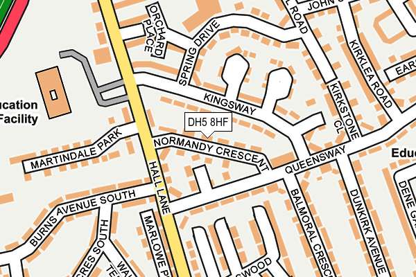 DH5 8HF map - OS OpenMap – Local (Ordnance Survey)