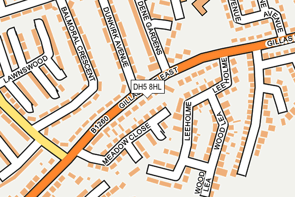 DH5 8HL map - OS OpenMap – Local (Ordnance Survey)