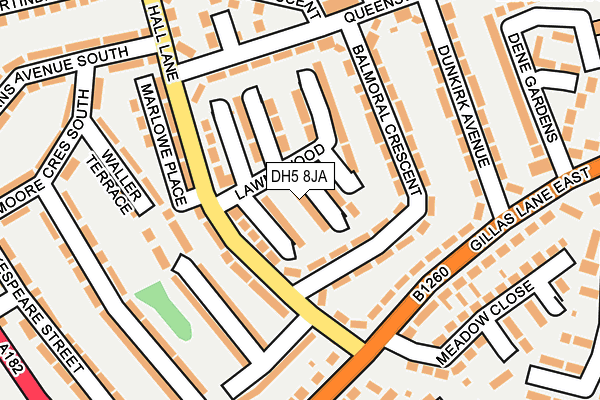 DH5 8JA map - OS OpenMap – Local (Ordnance Survey)