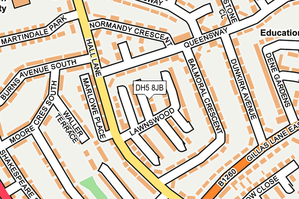 DH5 8JB map - OS OpenMap – Local (Ordnance Survey)