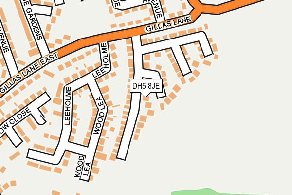 DH5 8JE map - OS OpenMap – Local (Ordnance Survey)