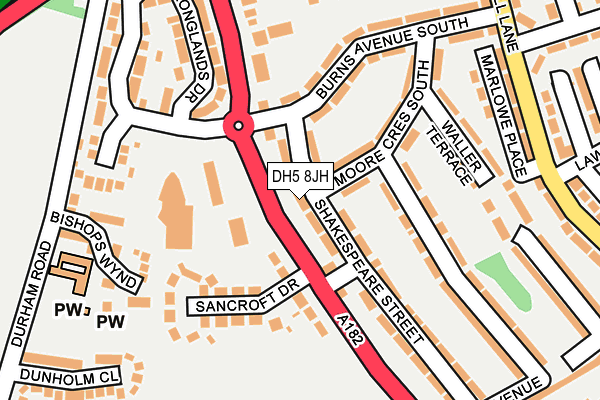 DH5 8JH map - OS OpenMap – Local (Ordnance Survey)