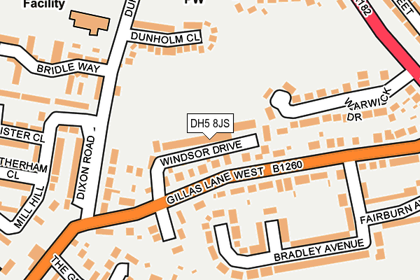 DH5 8JS map - OS OpenMap – Local (Ordnance Survey)