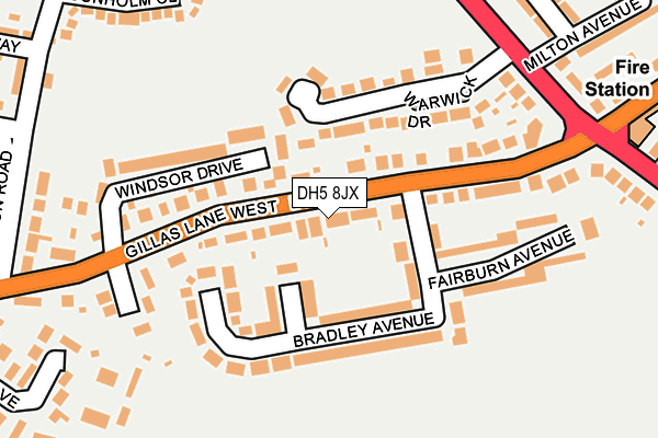 DH5 8JX map - OS OpenMap – Local (Ordnance Survey)