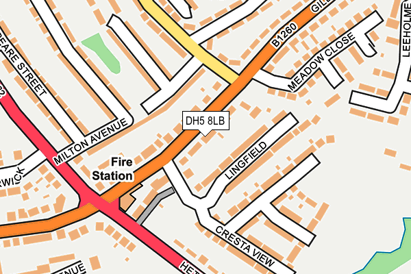 DH5 8LB map - OS OpenMap – Local (Ordnance Survey)