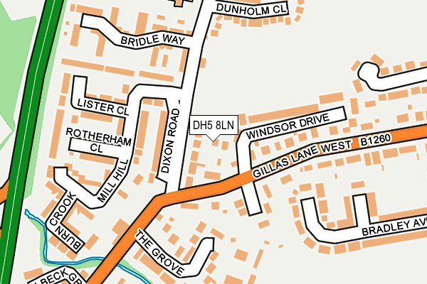 DH5 8LN map - OS OpenMap – Local (Ordnance Survey)
