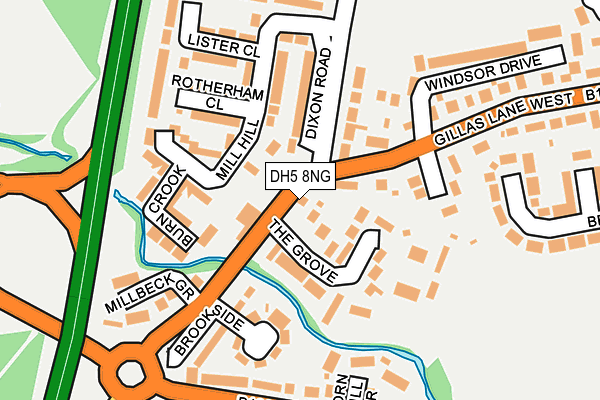 DH5 8NG map - OS OpenMap – Local (Ordnance Survey)