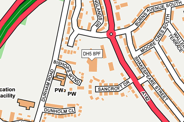 DH5 8PF map - OS OpenMap – Local (Ordnance Survey)