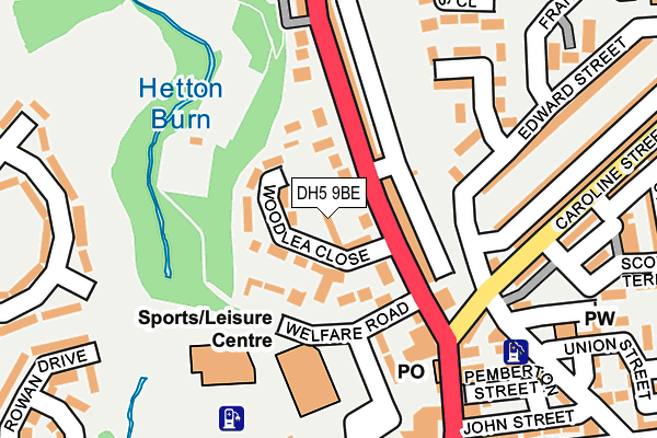 DH5 9BE map - OS OpenMap – Local (Ordnance Survey)