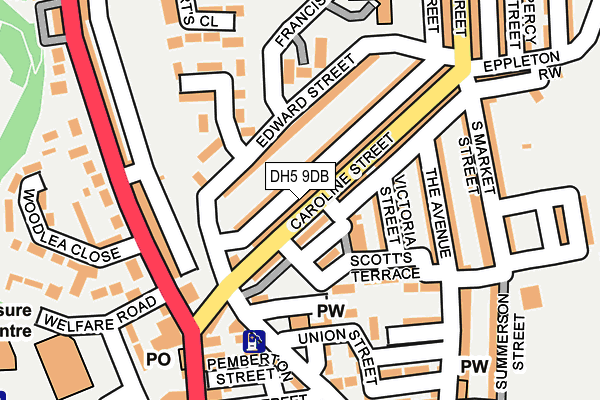 DH5 9DB map - OS OpenMap – Local (Ordnance Survey)
