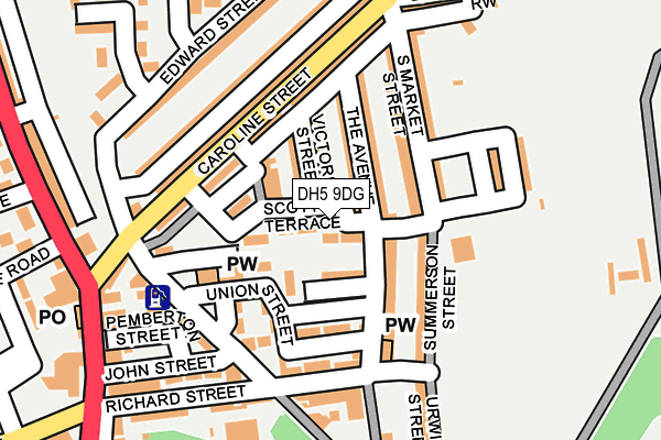 DH5 9DG map - OS OpenMap – Local (Ordnance Survey)