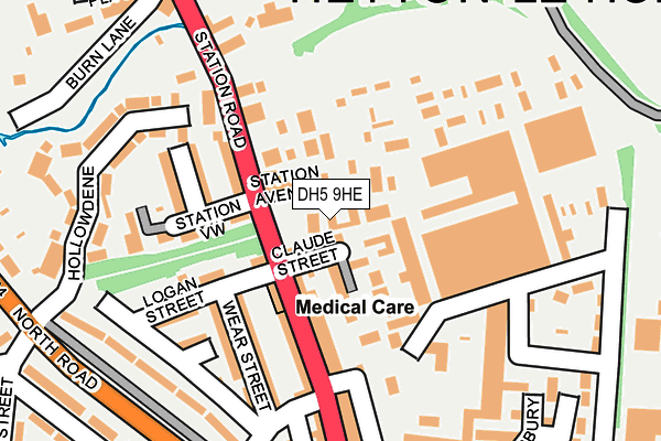 DH5 9HE map - OS OpenMap – Local (Ordnance Survey)
