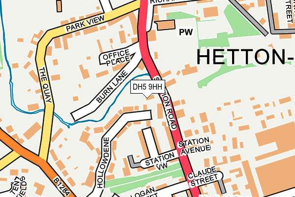 DH5 9HH map - OS OpenMap – Local (Ordnance Survey)
