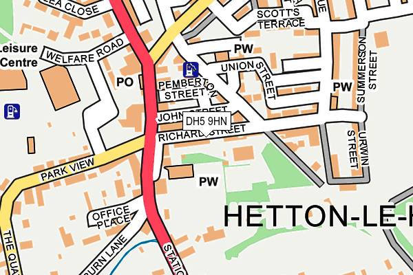 DH5 9HN map - OS OpenMap – Local (Ordnance Survey)
