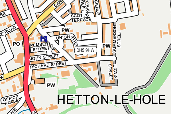 DH5 9HW map - OS OpenMap – Local (Ordnance Survey)