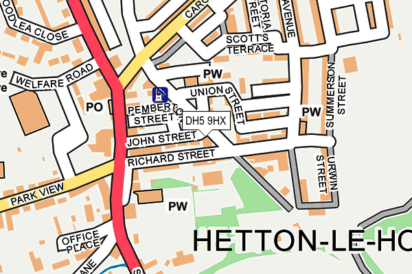 DH5 9HX map - OS OpenMap – Local (Ordnance Survey)