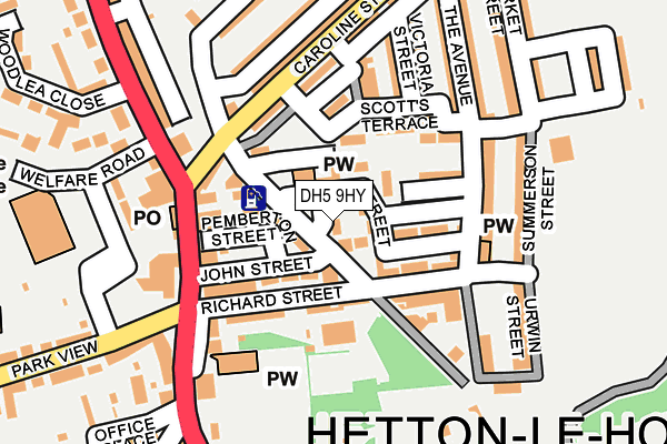 DH5 9HY map - OS OpenMap – Local (Ordnance Survey)