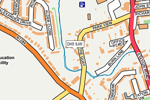 DH5 9JW map - OS OpenMap – Local (Ordnance Survey)