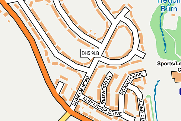 DH5 9LB map - OS OpenMap – Local (Ordnance Survey)