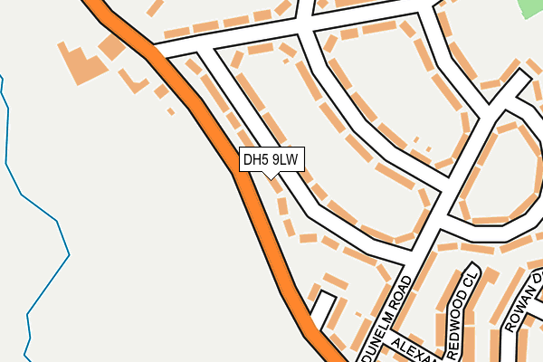 DH5 9LW map - OS OpenMap – Local (Ordnance Survey)