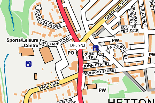 DH5 9NJ map - OS OpenMap – Local (Ordnance Survey)
