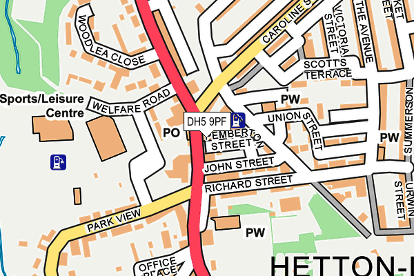 DH5 9PF map - OS OpenMap – Local (Ordnance Survey)